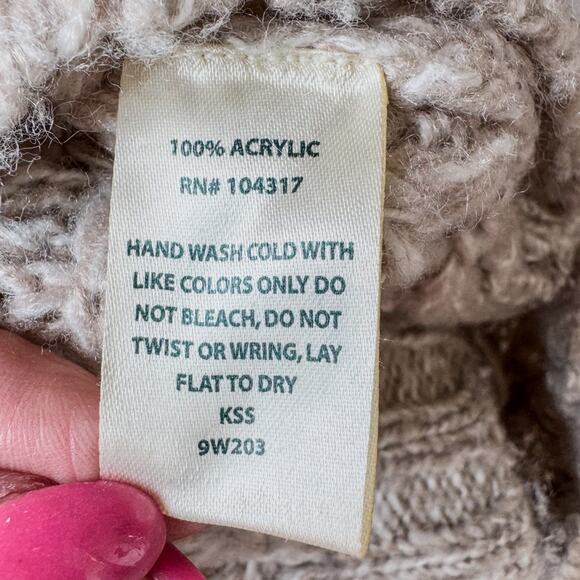 Derek Heart, Beige Relaxed Fit Cropped Short Sleeve Sweater-Women’s Size Medium - Picture 8 of 8